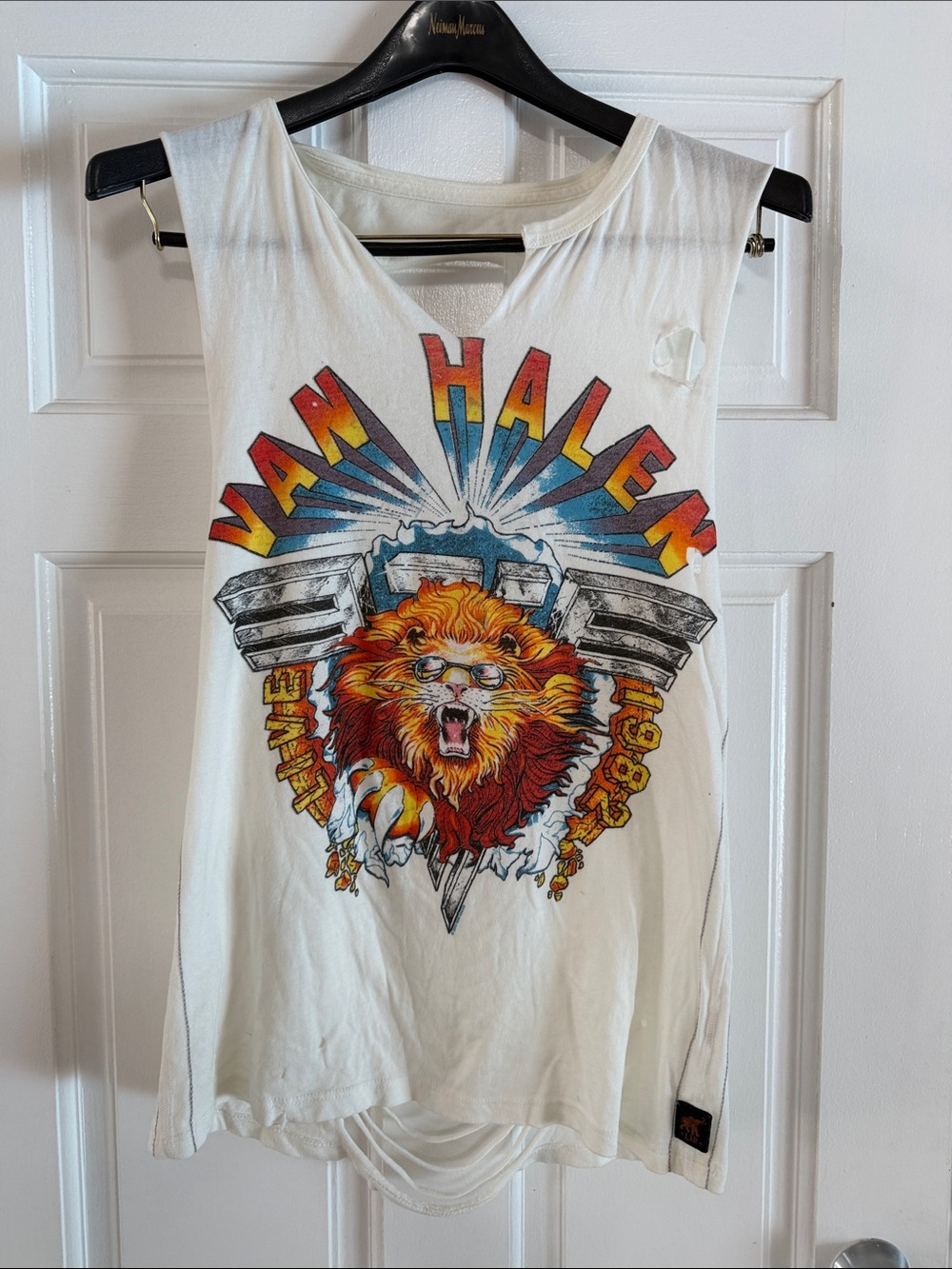 Vintage Trunk Ltd. Van Halen 1982 Hide Your Sheep Tour Shredded Back Tank Top -